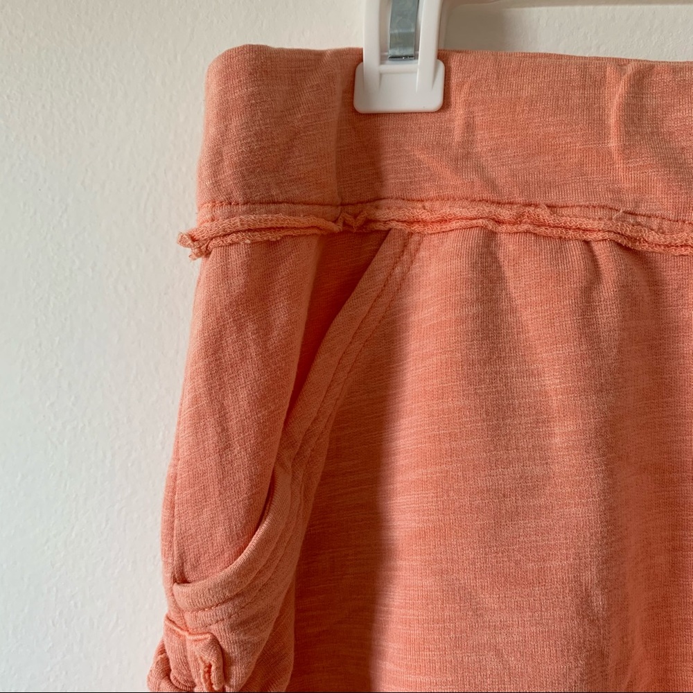 Free People Movement Size L Shorts Orange Side Tie - Picture 4 of 9